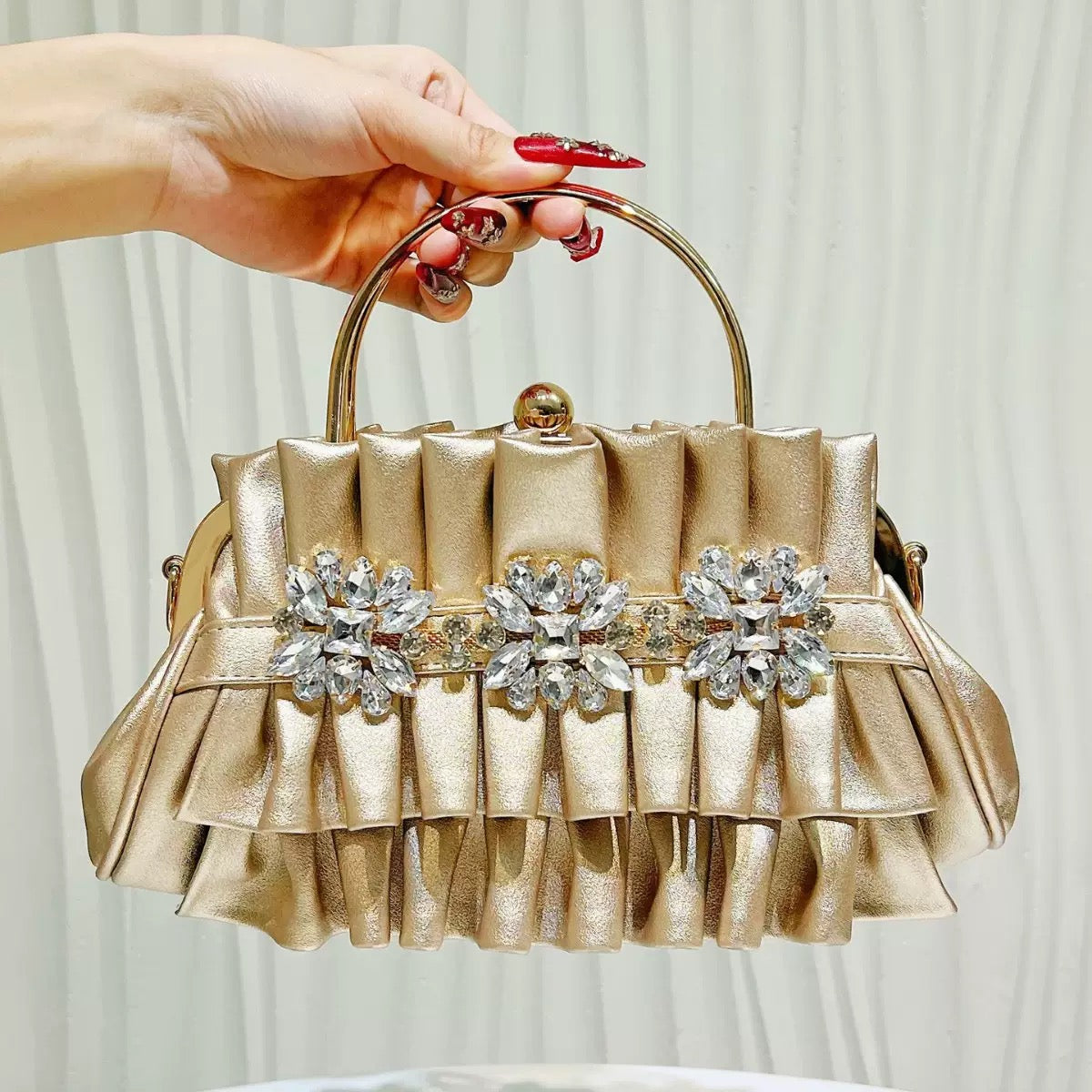 Fashionable and beautiful looking party hand purse available.