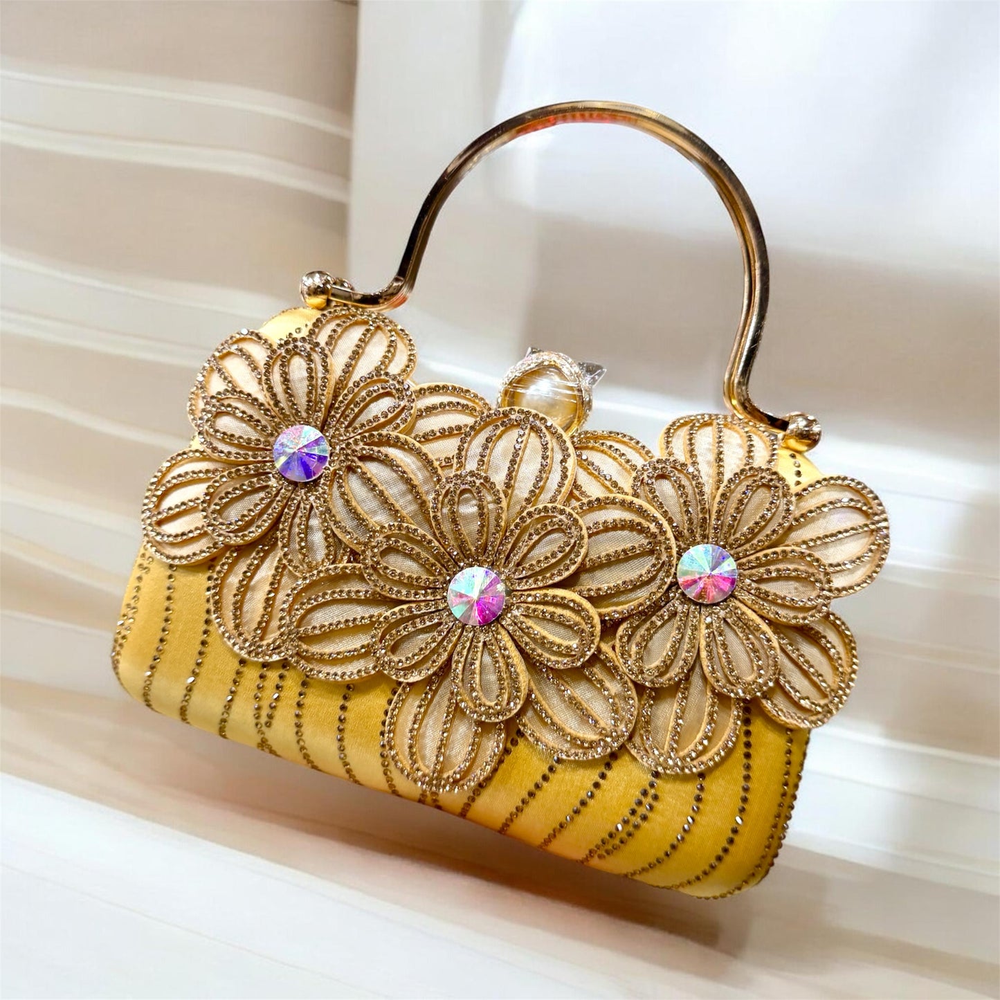 Beautiful flowers worked gorgeous party hand purse