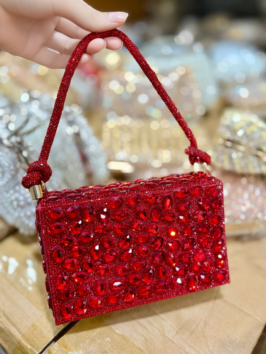 Gorgeous all over stone worked party bridal handbag | glitzy (l