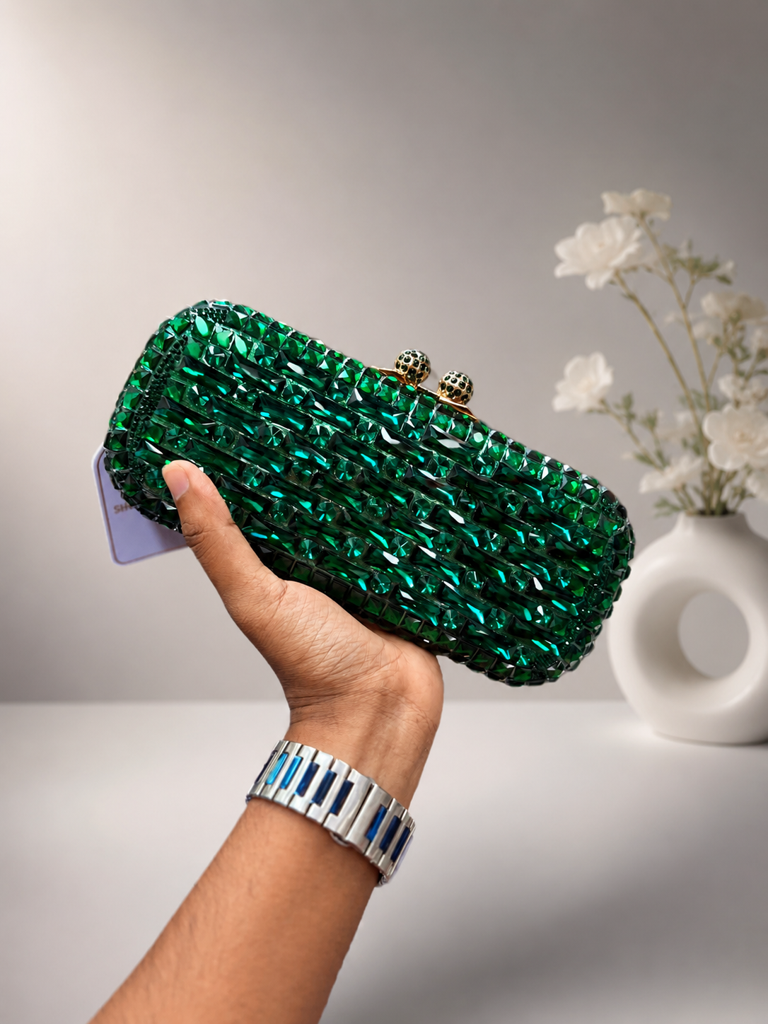 Exclusive shiny stone premium party clutch | glitzy