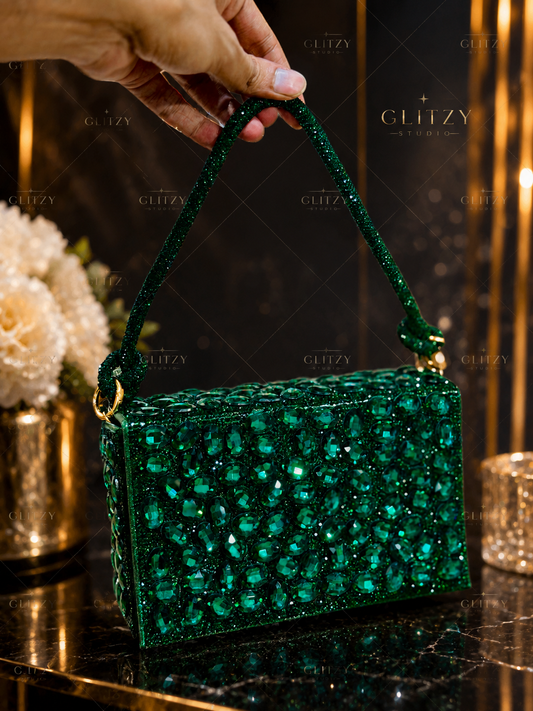 Gorgeous all over stone worked party bridal handbag | glitzy