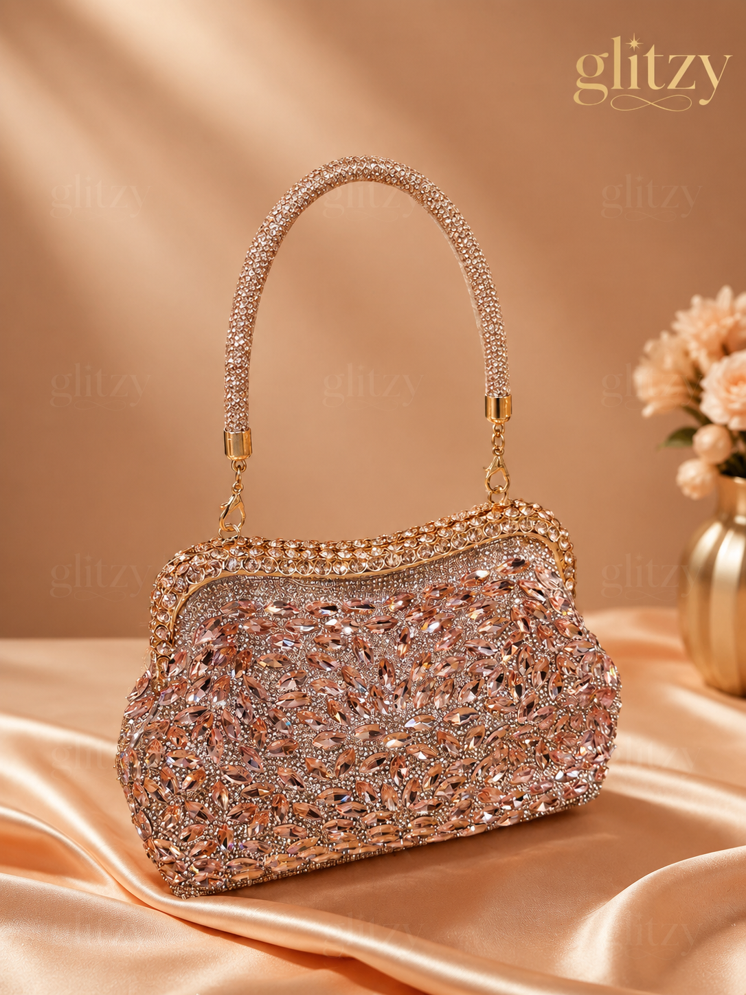 Luxurious all over rhinestone shine party handbag | GLITZY