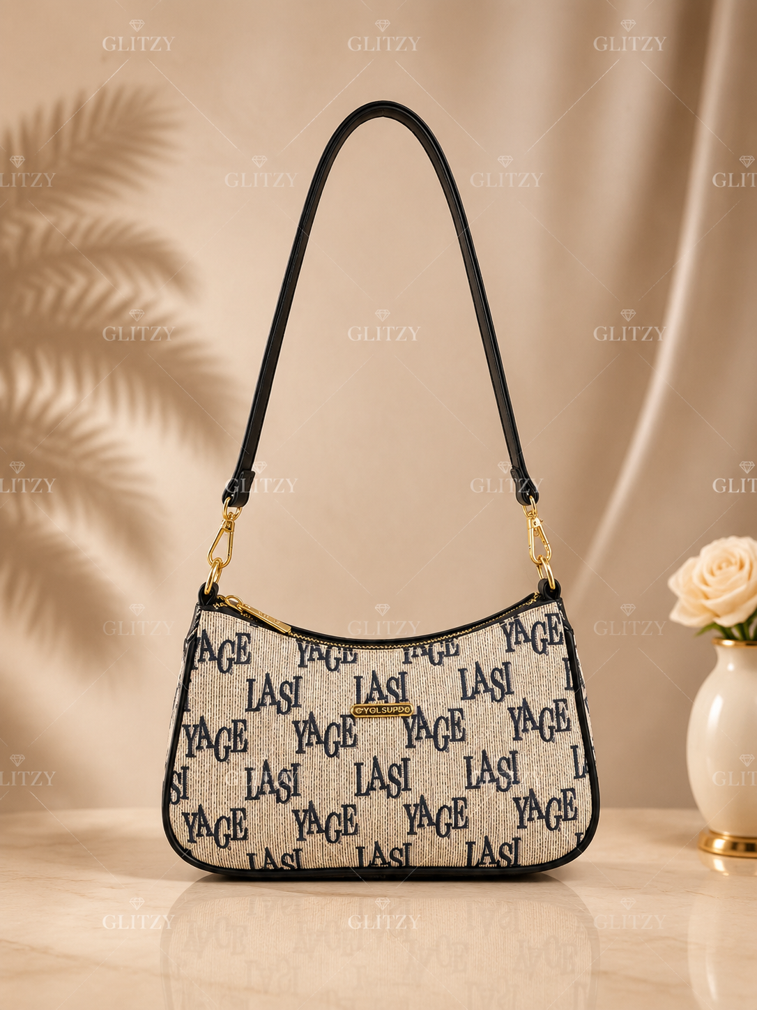 Fashionable YGLS shoulder sling bag and long strap. | GLITZY blue