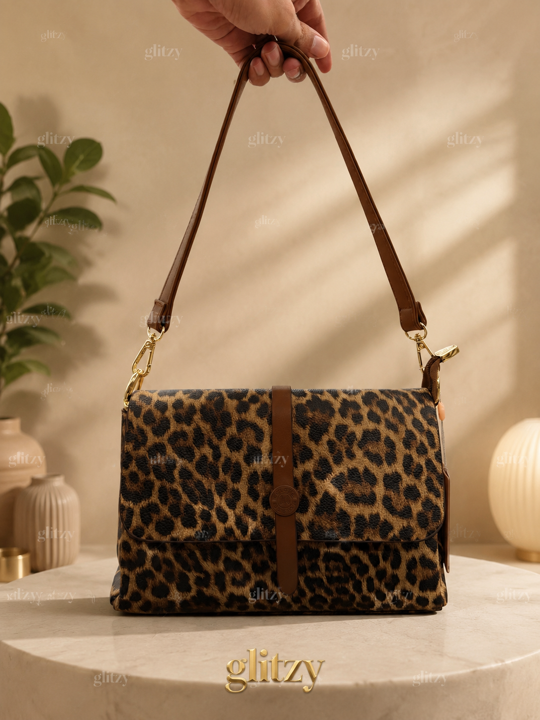Beautiful printed imported shoulder sling bag available for regular use | glitzy tiger print
