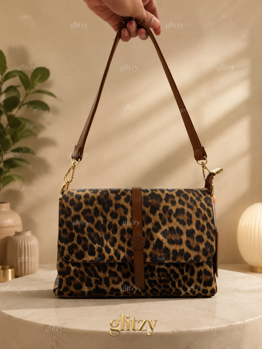 Beautiful printed imported shoulder sling bag available for regular use | glitzy tiger print