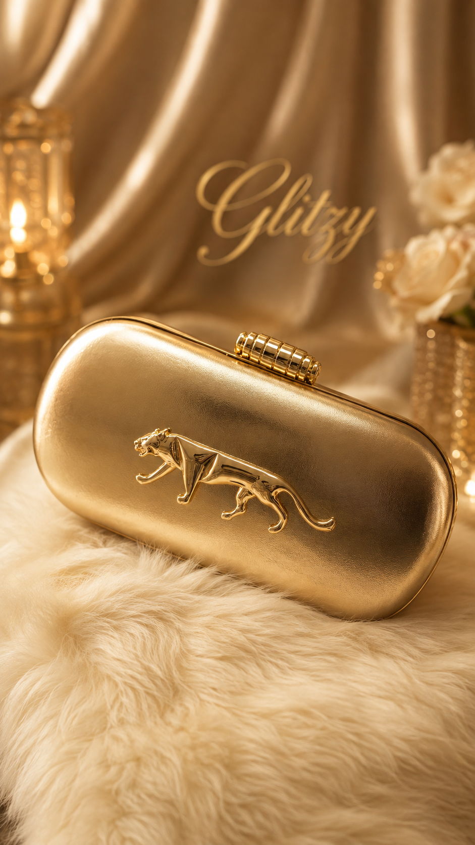 Exclusive luxury design shiny leather finish party evening clutch elegant look