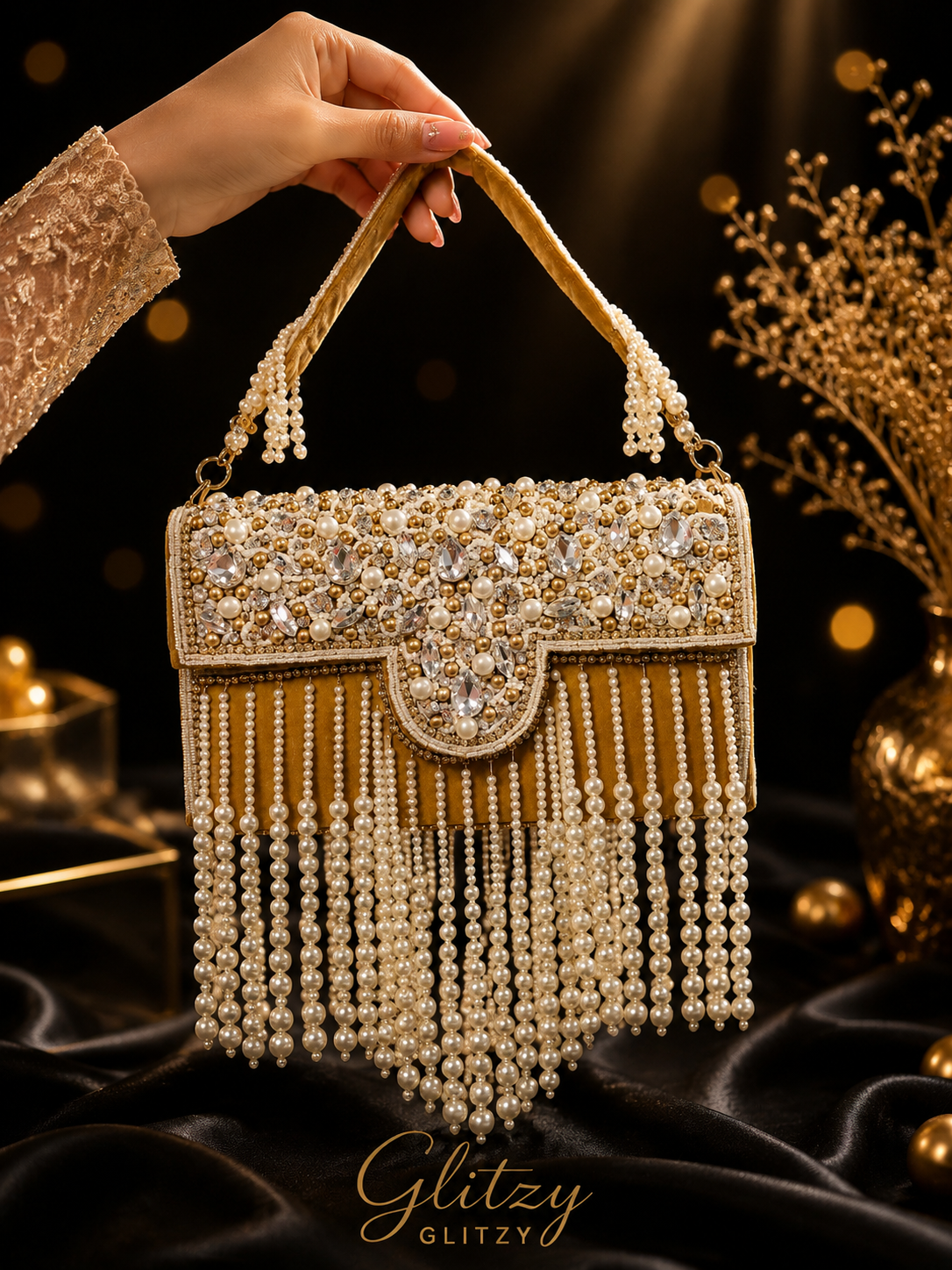 Exclusive gorgeous indian Joypuri collection party bridal handbag in BD | Glitzy