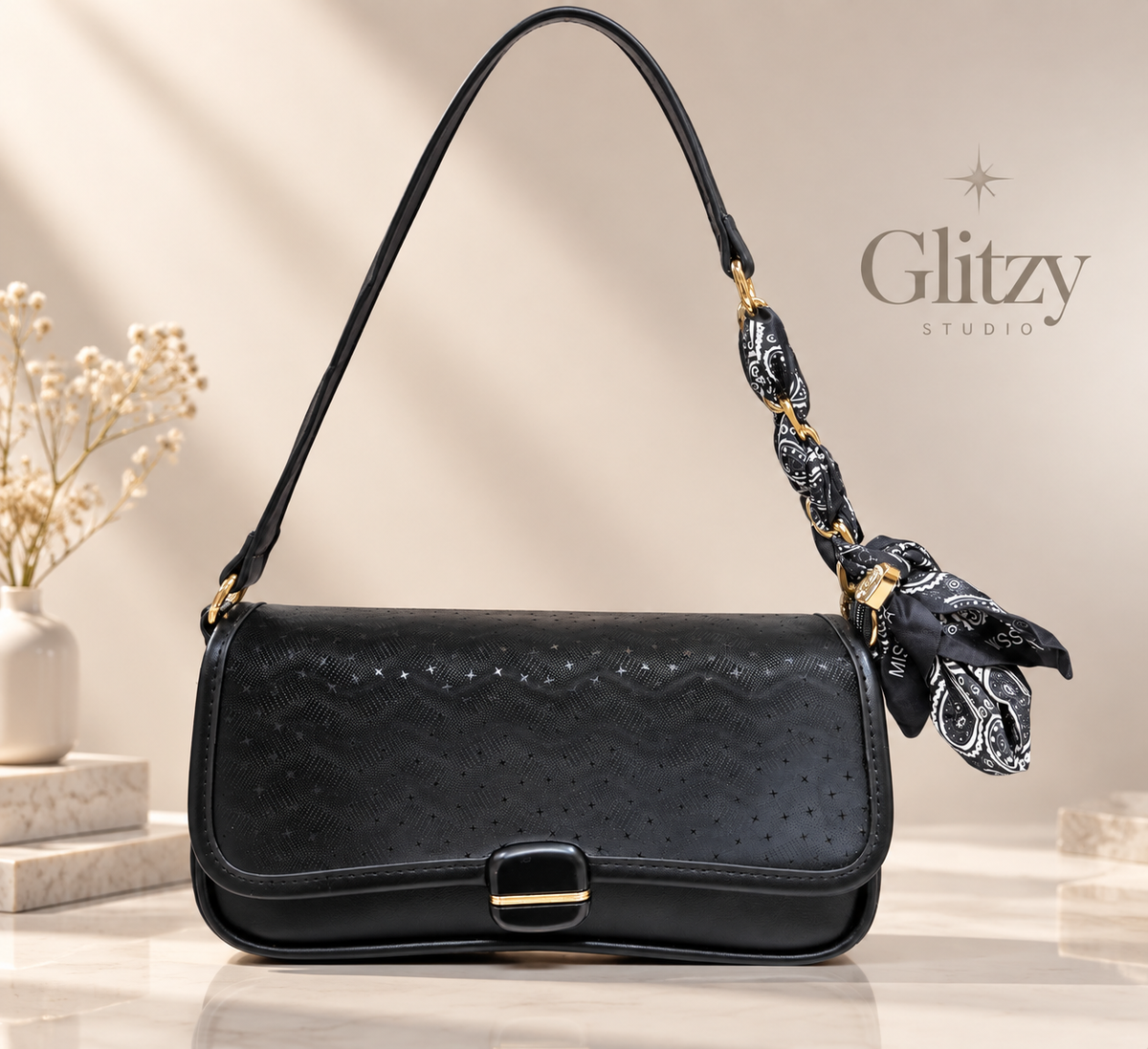 MISS ALITA Ladies Handbag & Shoulder Bag for Women with Scarf - Glitzy BD⁠