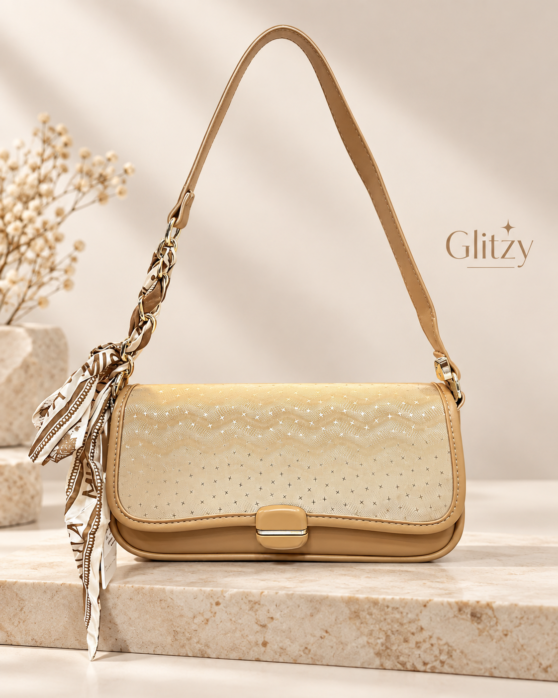 MISS ALITA Ladies Handbag & Shoulder Bag for Women with Scarf - Glitzy BD⁠