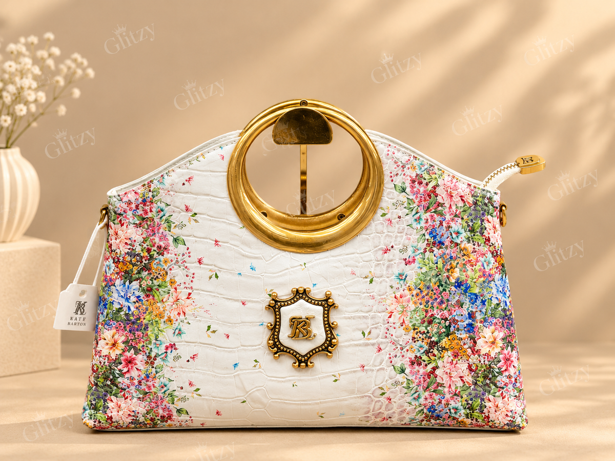 Beautiful floral printed premium handbag | Glitzy