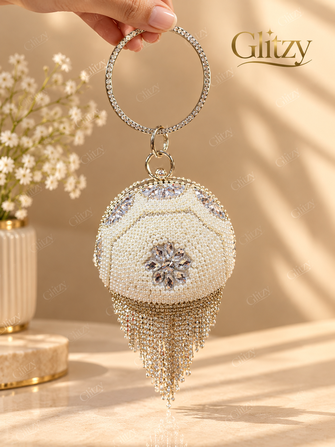 Gorgeous ball shaped exclusive evening clutch | Glitzy
