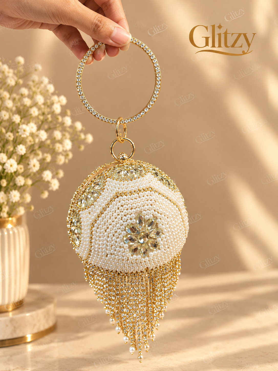 Gorgeous ball shaped exclusive evening clutch | Glitzy